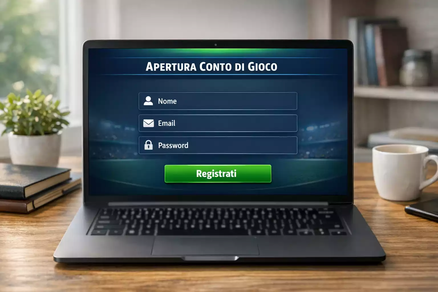 Persona che compila un modulo di registrazione online