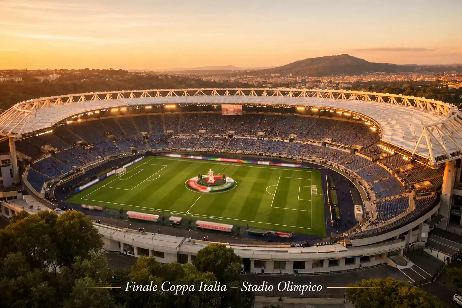 Stadio Olimpico di Roma pronto per la finale di Coppa Italia