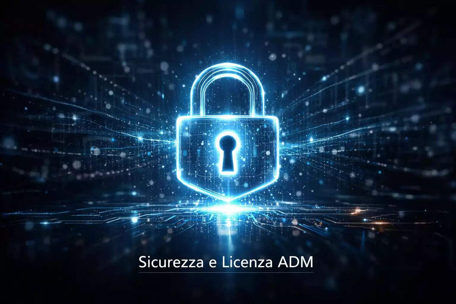 Lucchetto di sicurezza digitale su sfondo tecnologico